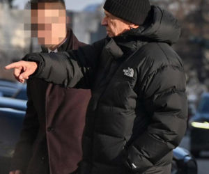 Marek Kondrat z żoną Antoniną Turnau i córką Heleną w Warszawie