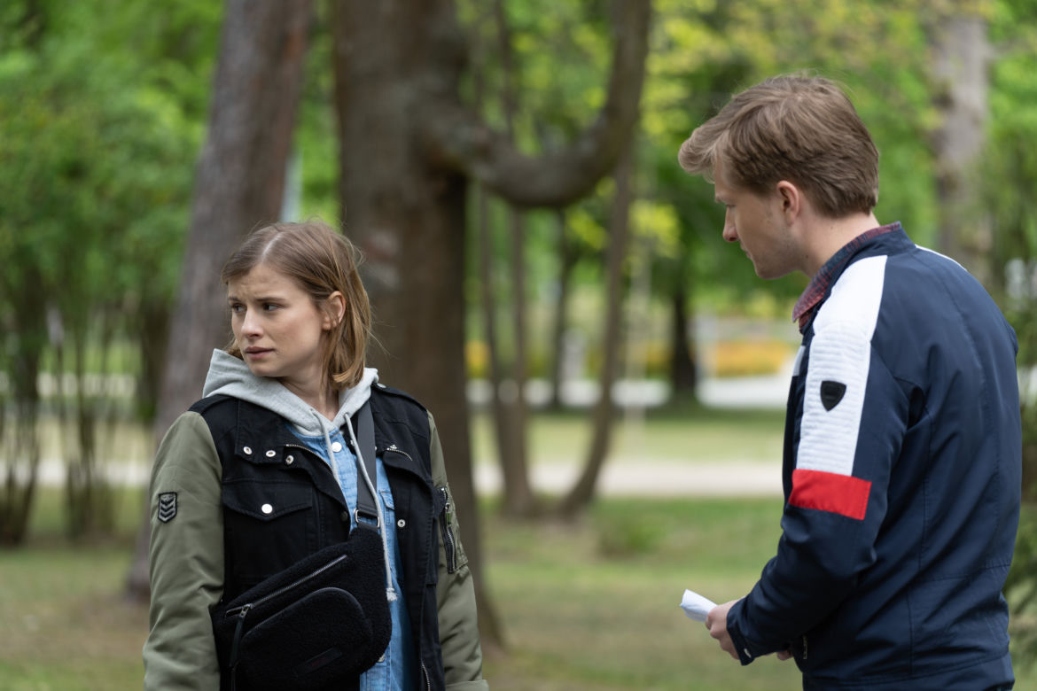 M jak miłość odcinek 1458. Katia (Joanna Jarmołowicz), Łukasz (Jakub Józefowicz)