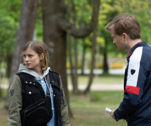 M jak miłość odcinek 1458. Katia (Joanna Jarmołowicz), Łukasz (Jakub Józefowicz)
