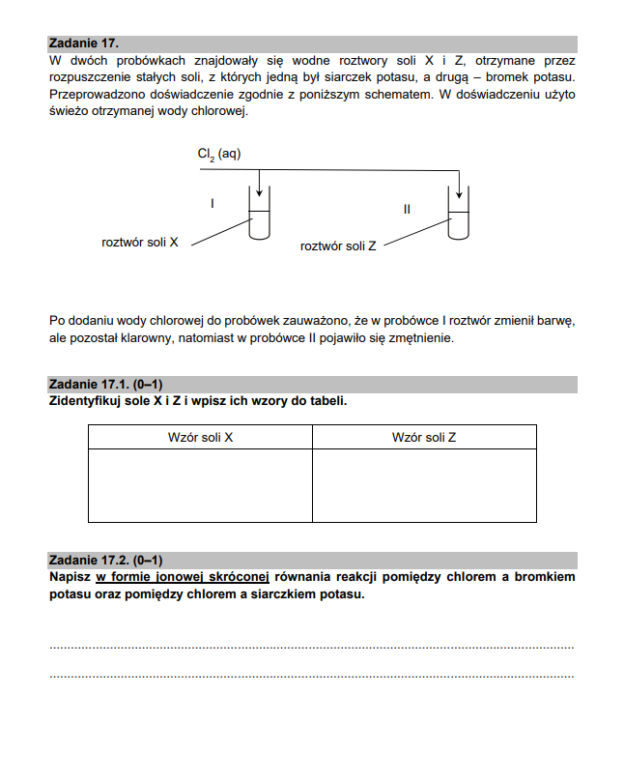 Matura z chemii 2021 - arkusz PDF