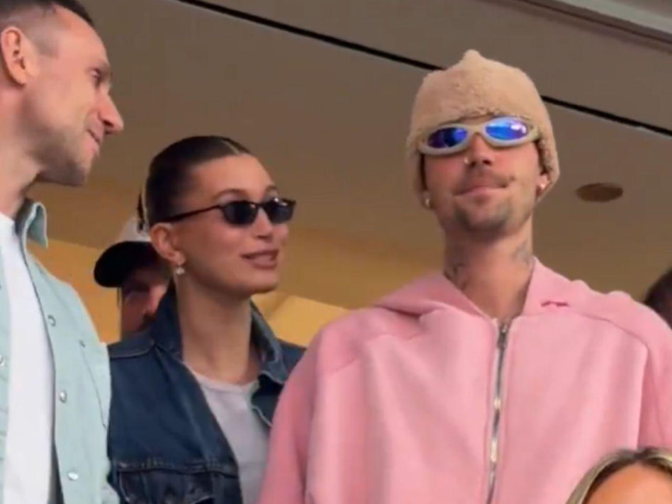 Justin i Hailey Bieber na meczu USA - Paragwaj