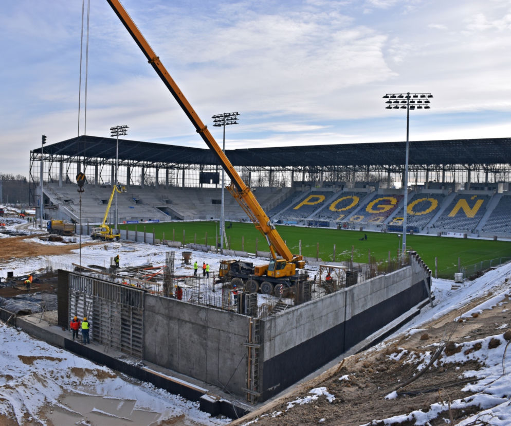 Budowa stadionu w Szczecinie - luty 2021