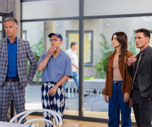 Pierwsza miłość, odcinek 4273: Oskar (Filip Gurłacz), Kalina (Magdalena Wieczorek), Artur (Łukasz Płoszajski), Brian (Dominik Rybiałek)