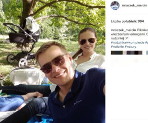 Marcin Mroczek, jego żona Marlena i syn Ignacy