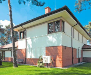 Elewacja z geometrycznym podziałem