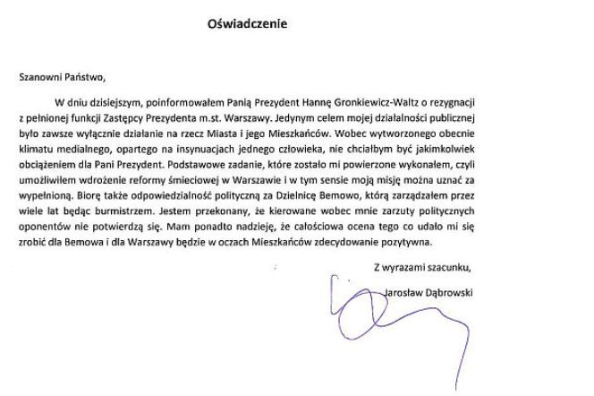 Oświadczenie