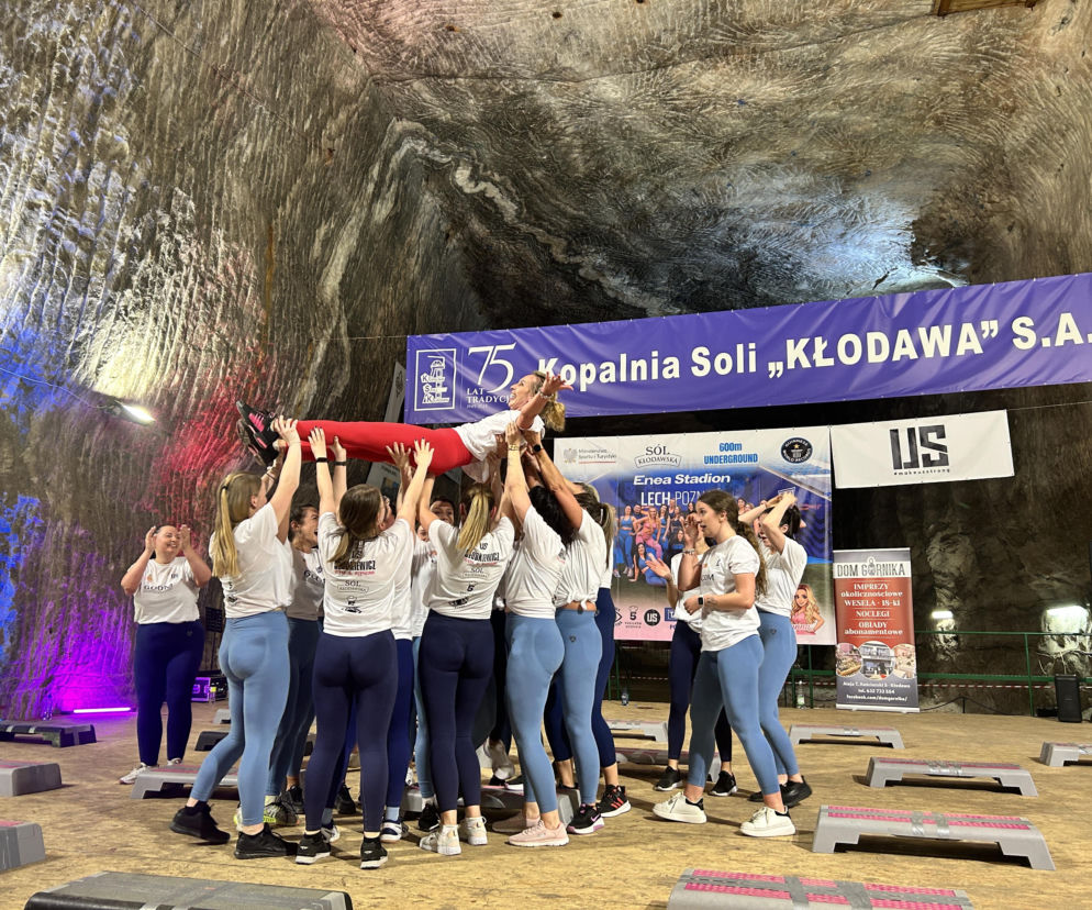 Trening fitness na stepie 600 metrów pod ziemią. Poznanianki zawalczyły o rekord Guinnessa