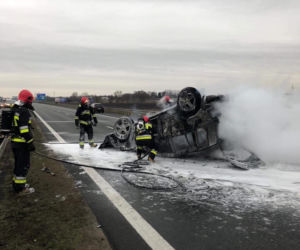 Pożar samochodu na A2 koło Poznania