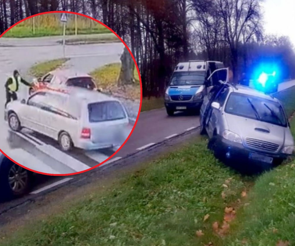 Syryjczyk próbował rozjechać policjanta z Hajnówki! Imigranci uciekli do lasu. Wszystko się nagrało [WIDEO]