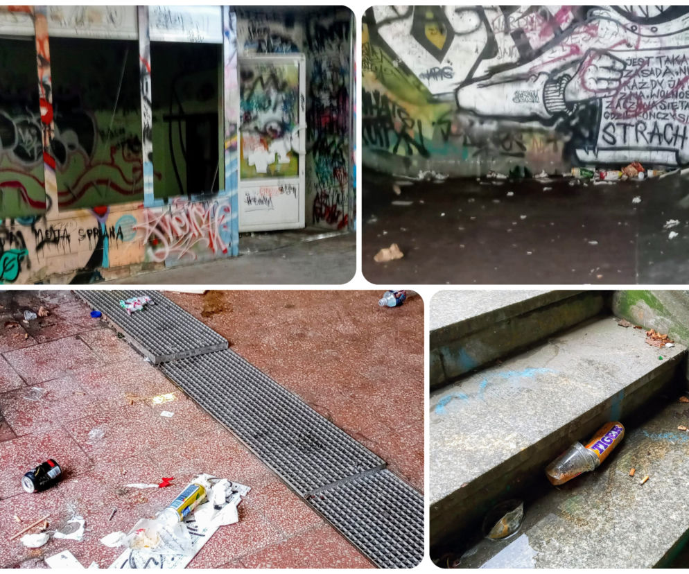 Zdewastowane przejście podziemne pod aleją Wyzwolenia