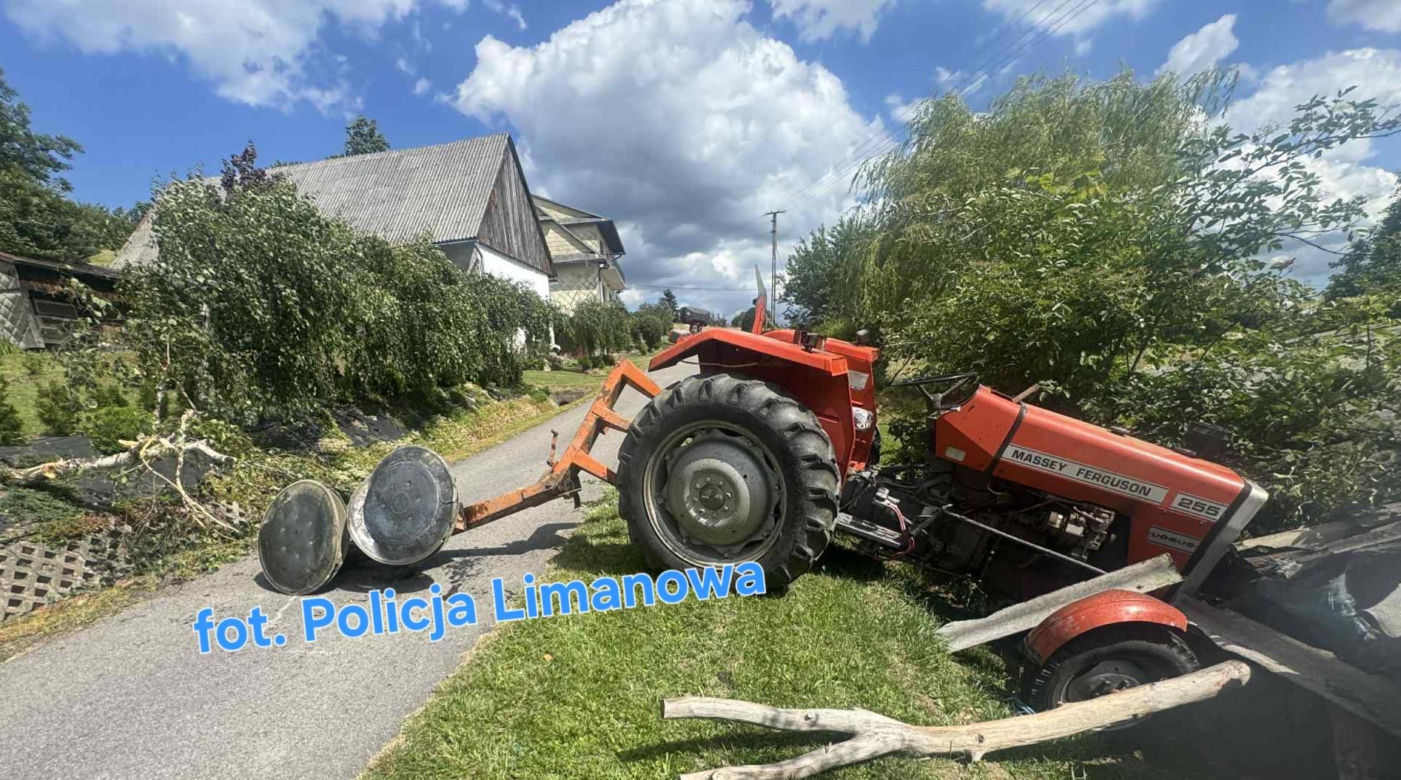 Mordarka. Pijany jak bela 48-latek uderzył ursusem w drzewo i staranował szopę. Miał 8 promili!