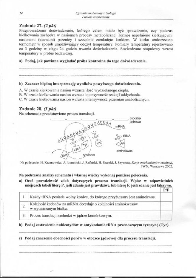 MATURA 2012 BIOLOGIA poziom ROZSZERZONY 14.05.2012 - ARKUSZE, ZADANIA, PYTANIA, ODPOWIEDZI