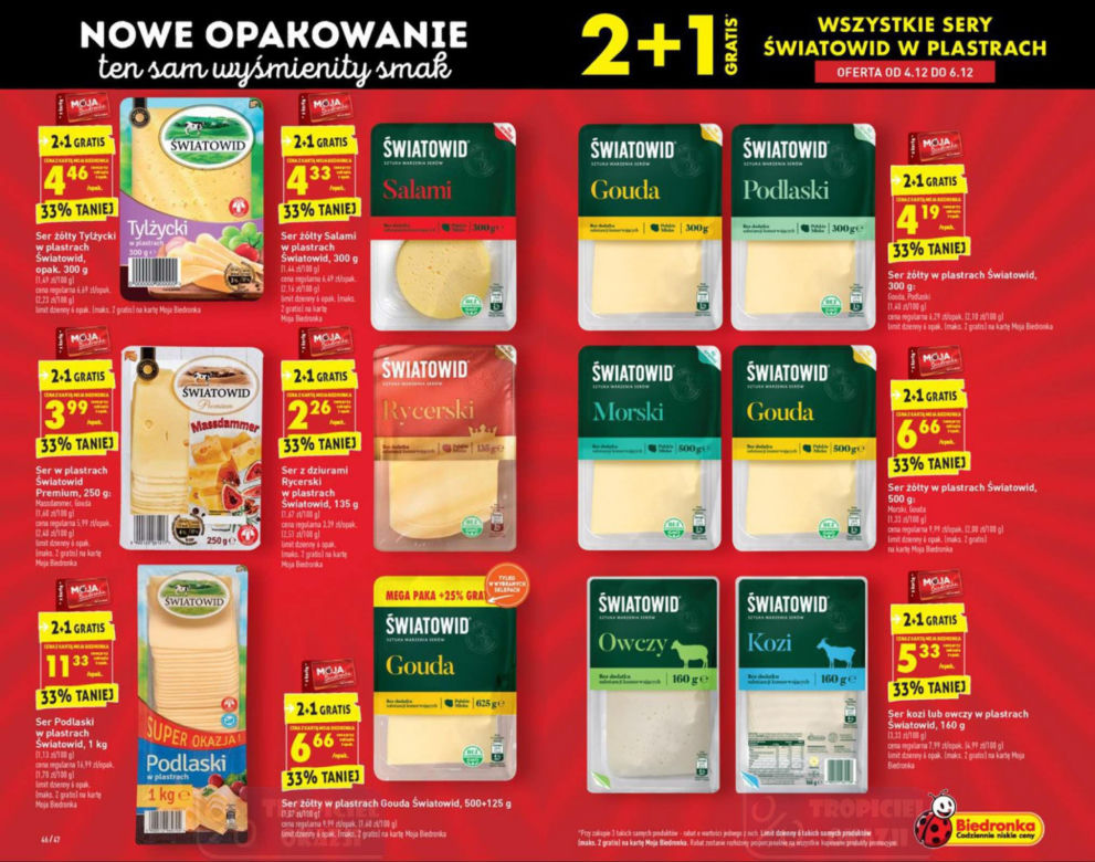 Biedronka -  MEGA promocje od 3.12. Jabłka za pół ceny, tanie mięso i sery, świąteczne słodycze za darmo!