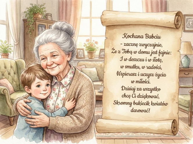 Kartka z życzeniami na Dzień Babci 2026