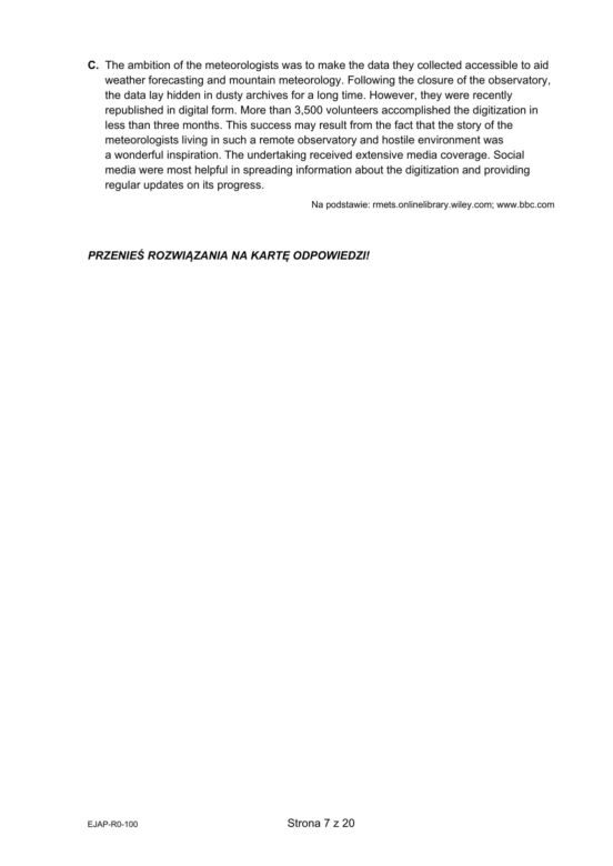 Matura 2025: angielski rozszerzony 8.05.2025. Arkusze CKE i odpowiedzi. Poziom podstawowy [Formuła 2015]