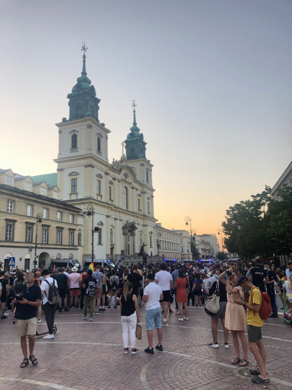 Protest na Krakowskim Przedmieściu