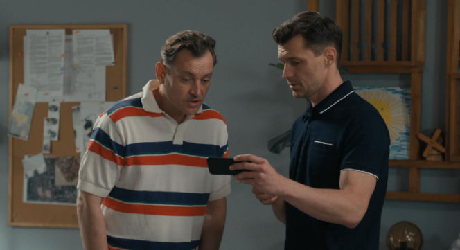 Barwy szczęścia, odcinek 3265. Stefaniak (Paweł Ławrynowicz), Darek (Andrzej Niemyt)