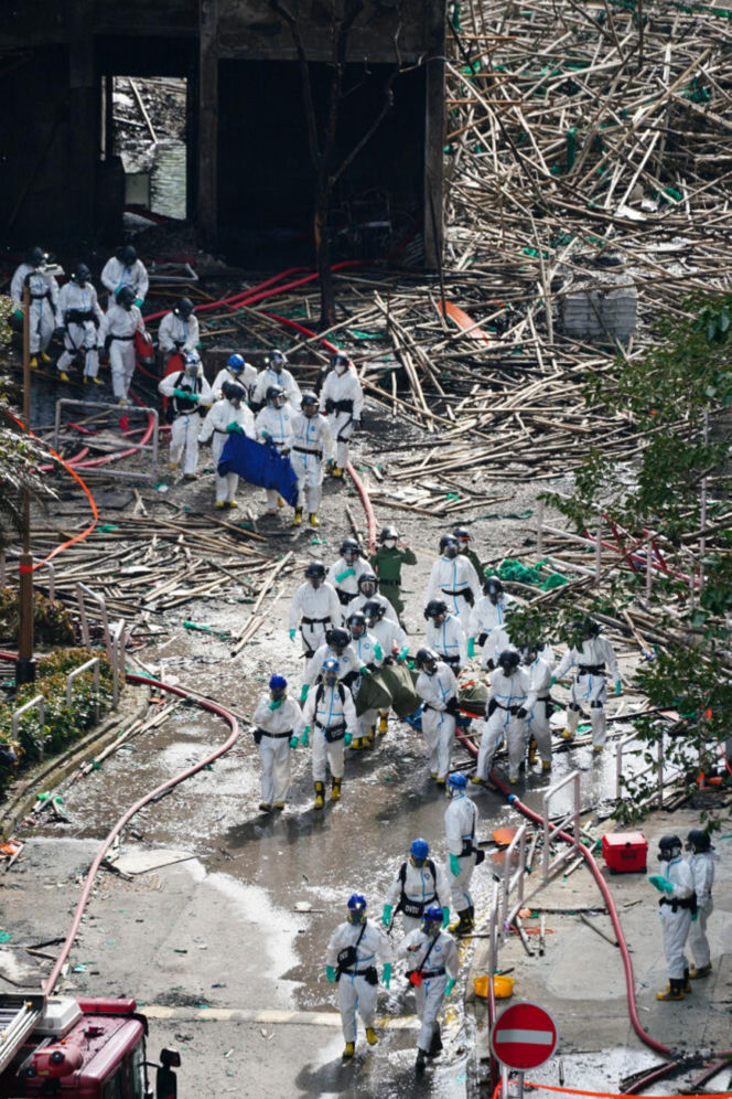 Hongkong/ Policja: zakończono przeszukiwanie pogorzeliska na osiedlu Tai Po; w pożarze zginęło 159 osób