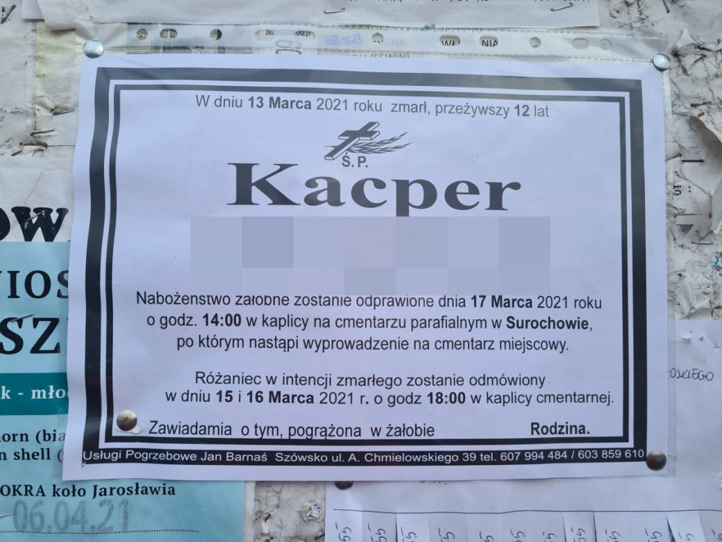 Grób Kacpra. Zginął, wchodząc z kolegami na lód w Zgodzie k. Jarosławia [ZDJĘCIA]