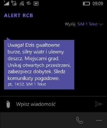 ALERT RCB - co to za alarm pogodowy?