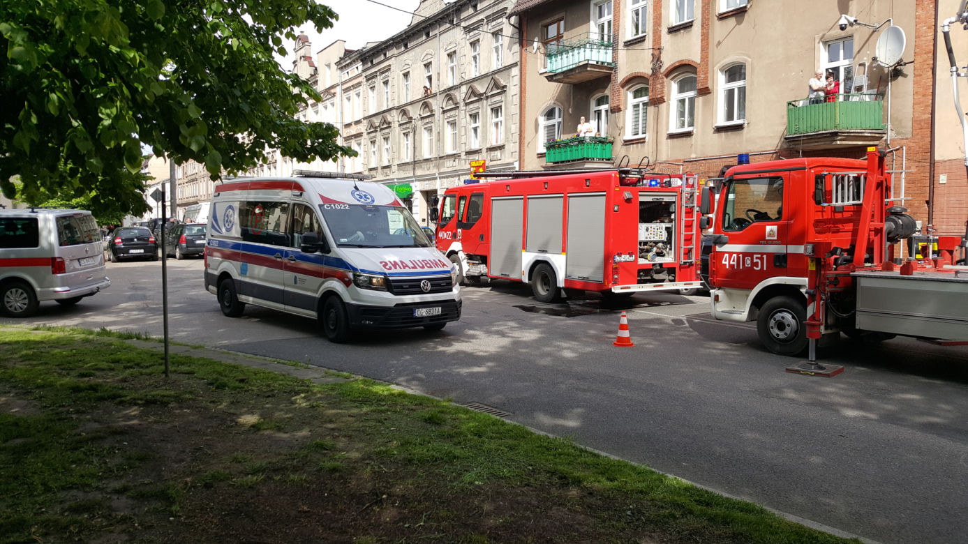 Pożar w kamienicy przy ulicy Narutowicza w Grudziądzu. Jest ofiara śmiertelna