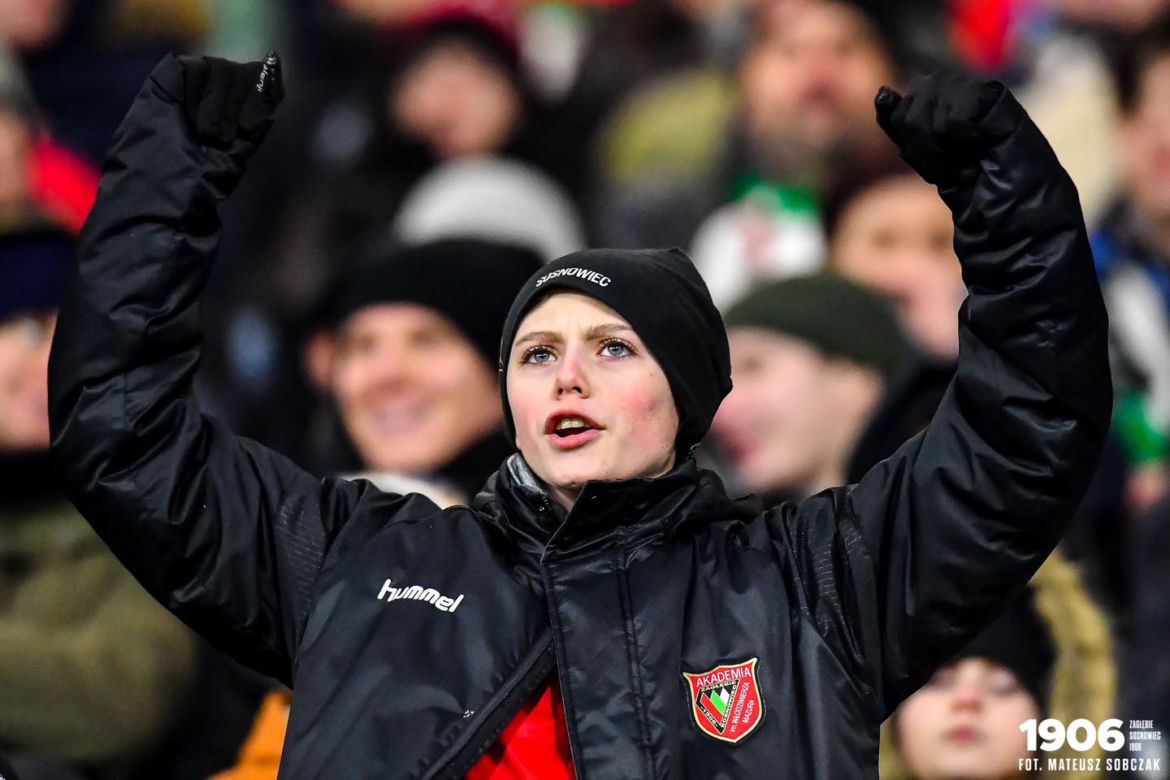 Kibice na meczu Zagłębie Sosnowiec - GKS Katowice