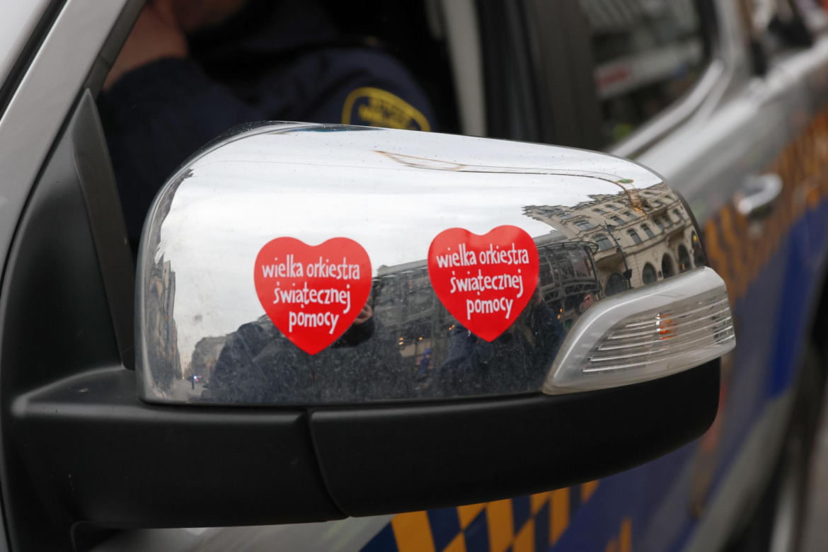 Łódź. Wielka Szarża na Piotrkowskiej w Łodzi, w ramach 33. Finału Wielkiej Orkiestry Świątecznej Pomocy.
