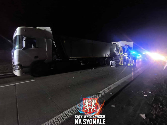 Wypadek na 141. kilometrze A4 pod Wrocławiem