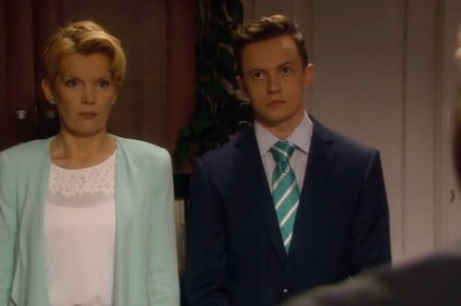 Ranczo 9 sezon odc. 115. Więcławska (Dorota Chotecka), Fabian Duda (Piotr Ligienza)