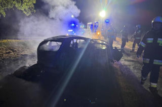 Tragedia w powiecie łukowskim, kierowca zginął w płomieniach