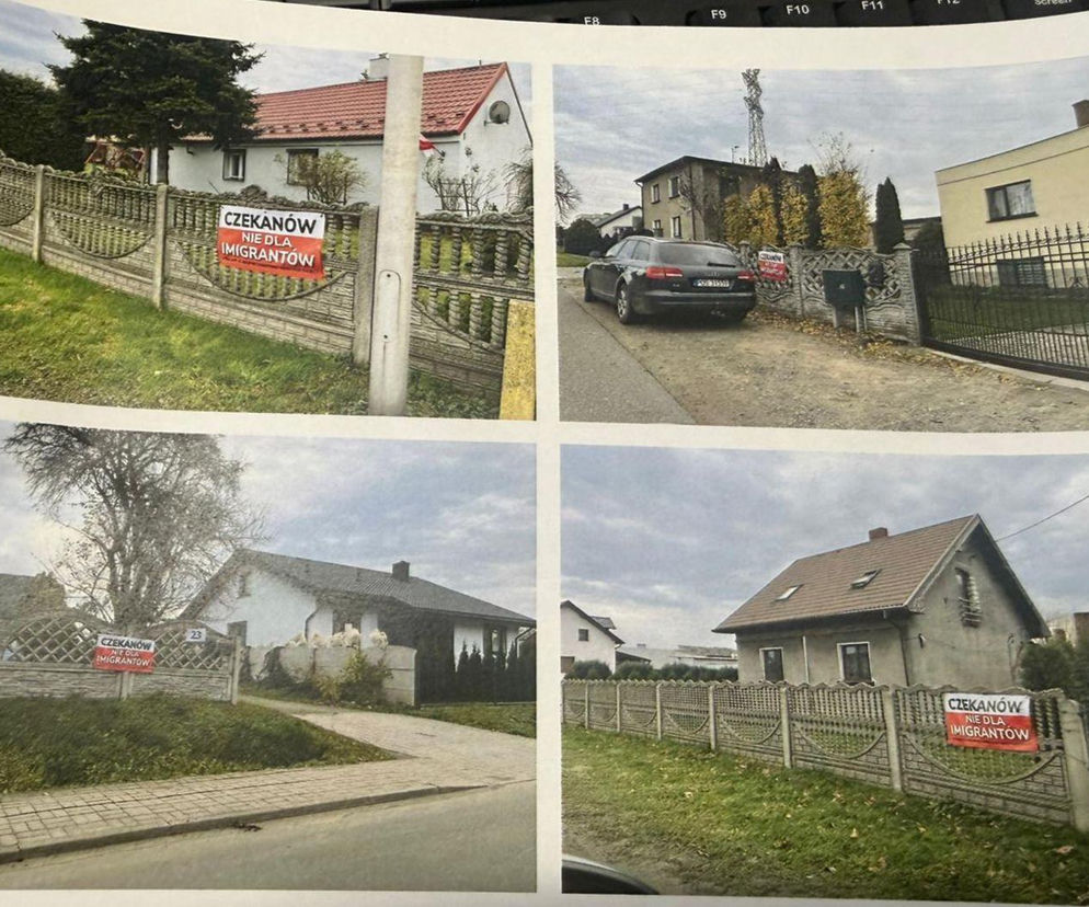 Kontrowersyjne banery w Czekanowie. Policja bada sprawę. Kto za tym stoi?