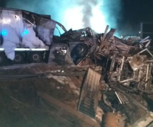 Tragiczny wypadek na obwodnicy Lublina. Kierowca spłonął w ciężarówce