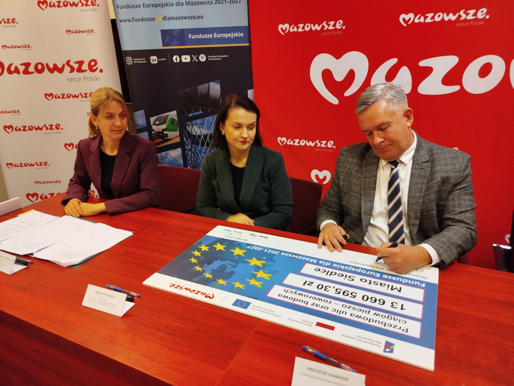 Miasto Siedlce otrzymało ponad 13,6 mln zł z UE na przebudowę 11 ulic i budowę prawie 3 km dróg pieszo-rowerowych