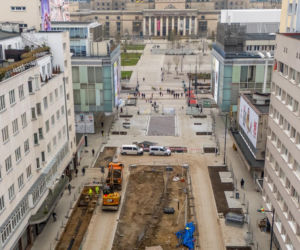 Nowe Centrum Warszawy zimą
