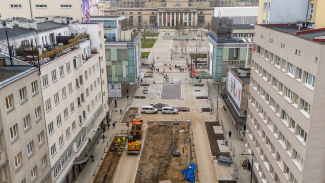 Nowe Centrum Warszawy zimą
