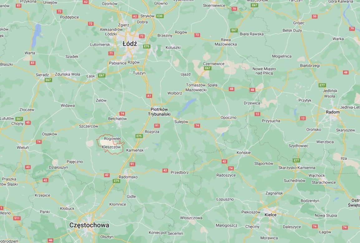 Miejsce 1. Kleszczów, woj. łódzkie