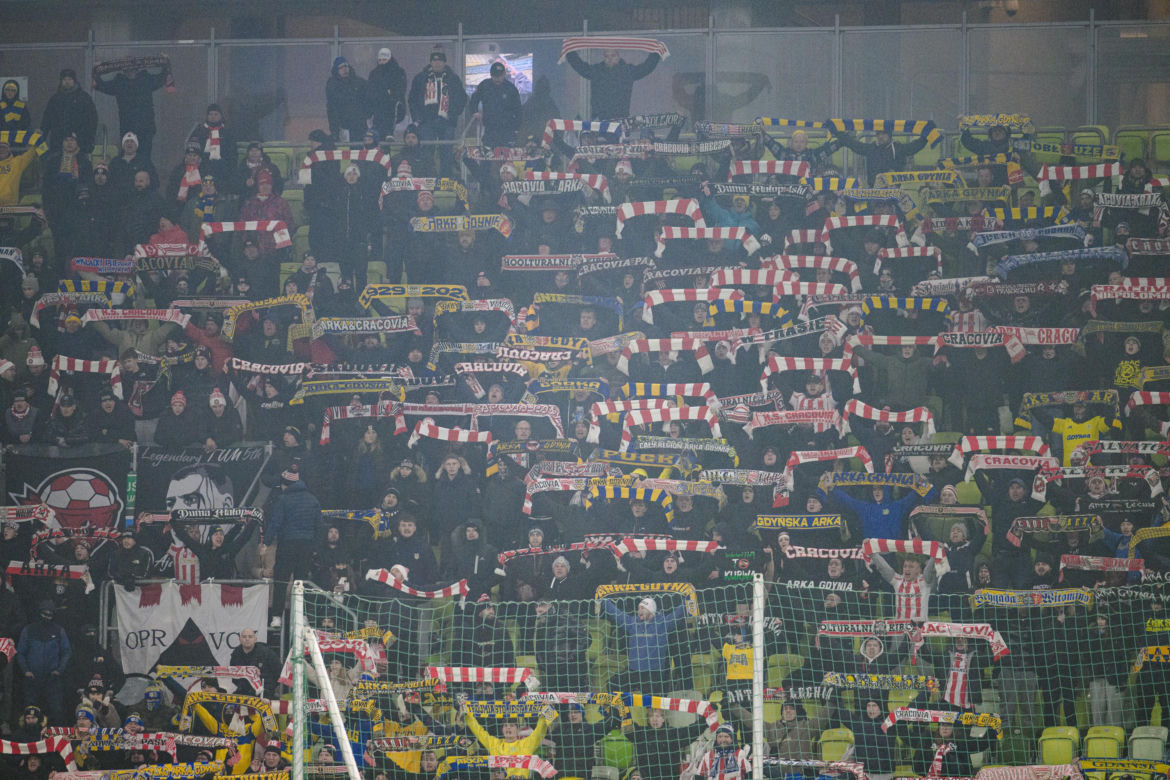 Lechia Gdańsk - Cracovia, zdjęcia kibiców z meczu 20. kolejki PKO BP Ekstraklasy