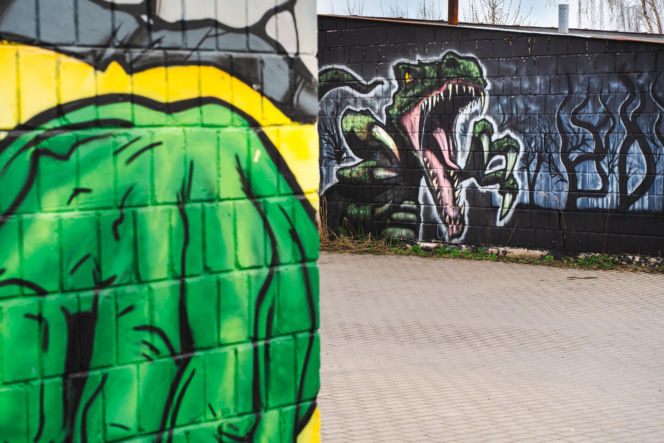 Przy ul. Mieszka I w Siedlcach można podziwiać całą galerię murali i graffiti