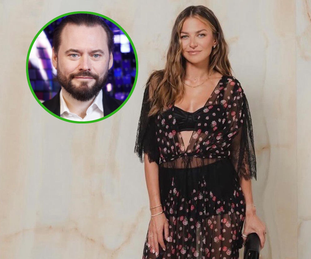 Anna Lewandowska w czarnej sukni. Obok na miniaturze Krzysztof Stanowski. O ich sporze przeczytasz na SE.