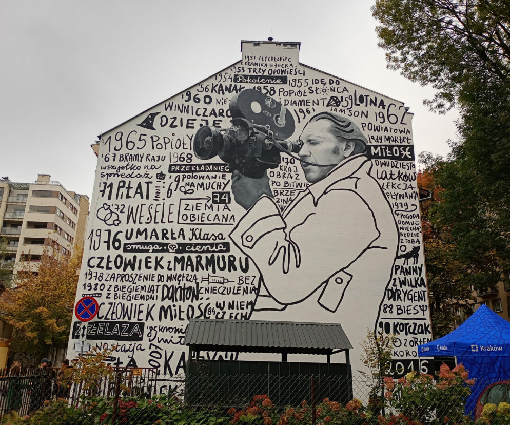 Nowy mural w Krakowie na cześć Andrzeja Wajdy. Żona reżysera nie kryje zachwytu