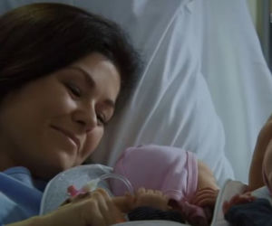 M jak miłość odc. 1423. Kinga (Katarzyna Cichopek), bliźniaczki - Zuzia (Alicja Kłos), Emilka (Marysia Merklein)