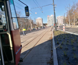 Nowe torowisko w rejonie placu Rapackiego i placu Niepodległości w Toruniu. Za nami przejazdy techniczne