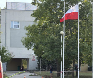 Pożar na komendzie policji! Strażacy w akcji