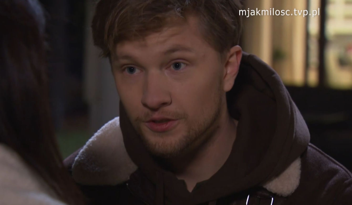 M jak miłość odc. 1647. Łukasz (Jakub Józefowicz), Patrycja (Alżbeta Lenska)