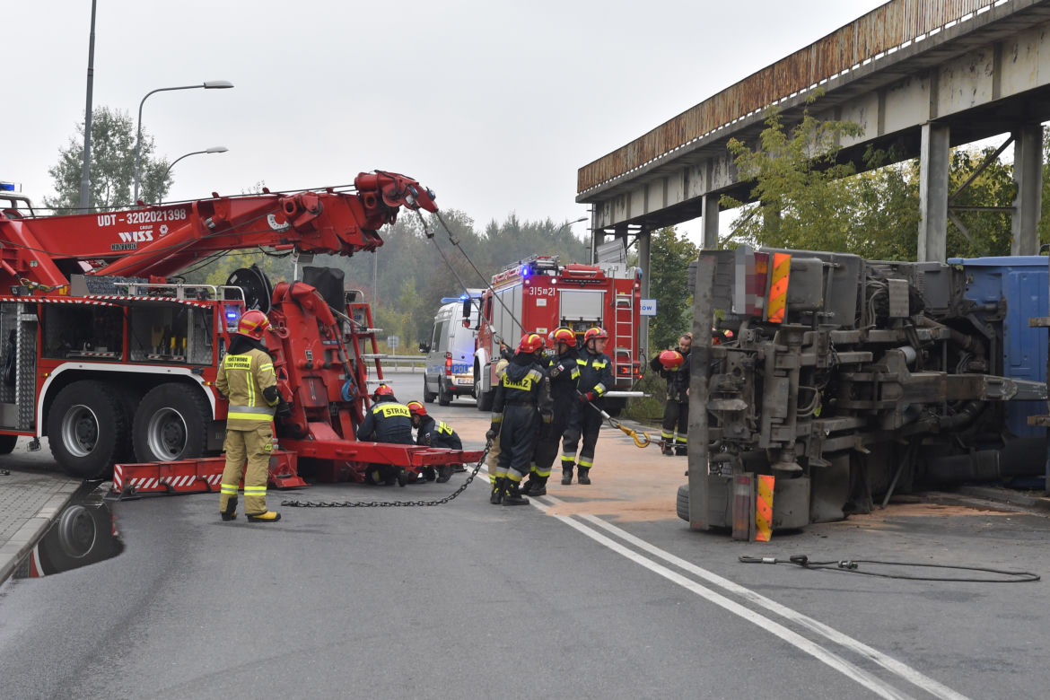 Wypadek ciężarówki