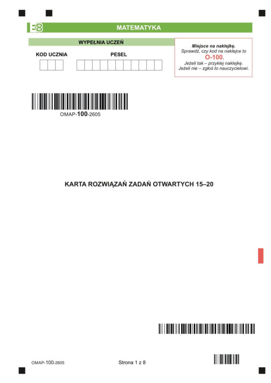 Egzamin ósmoklasisty 2026 z matematyki: arkusze CKE 12.05.2026