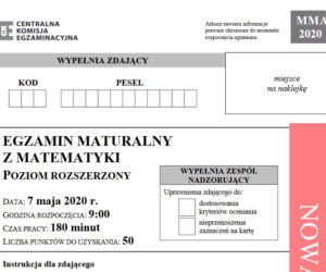 Egzamin maturalny 2020 z matematyki - poziom rozszerzony