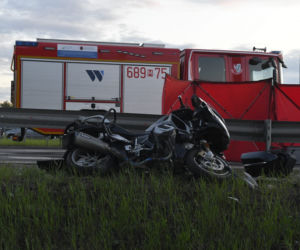 Zielonka. Wypadek motocyklisty