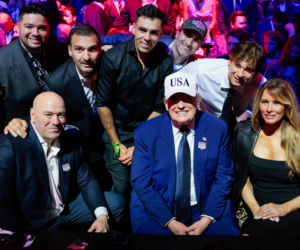 Melania Trump w skórze na urodzinach męża