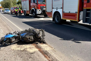 Na trasie między Malborkiem a Swarożynem doszło do zderzenia motocykla i trzech samochodów osobowych